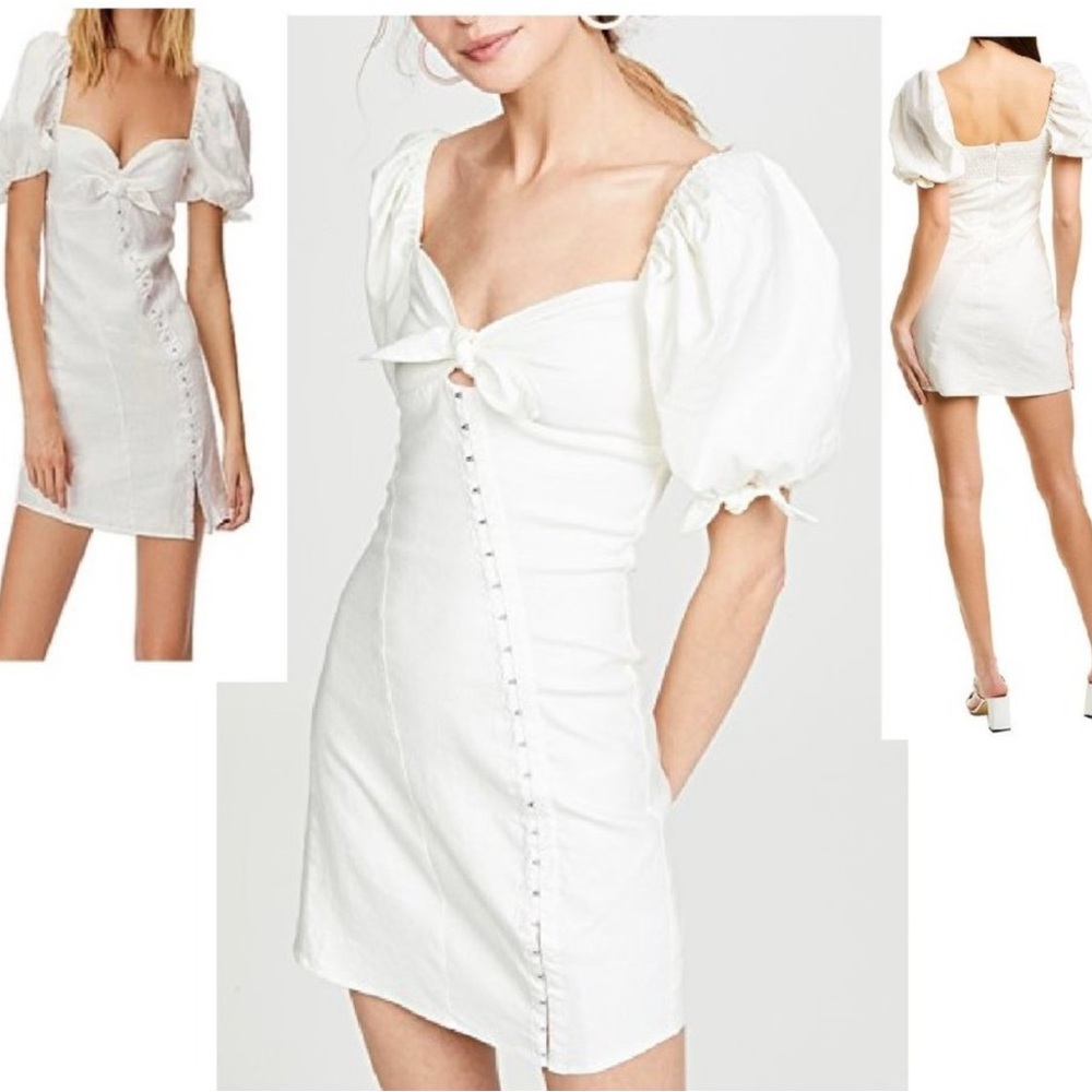 For Love And Lemons Macaroon Hook And Eye White Dress